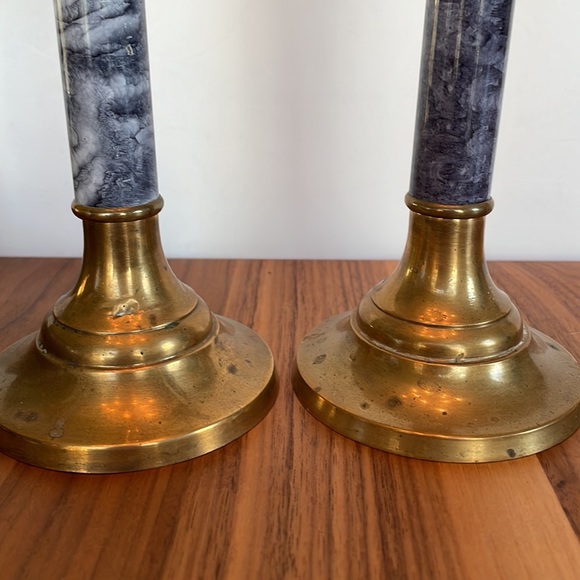 ***SOLD***Vintage Pair Brass Candleholders - Picture 6 of 11